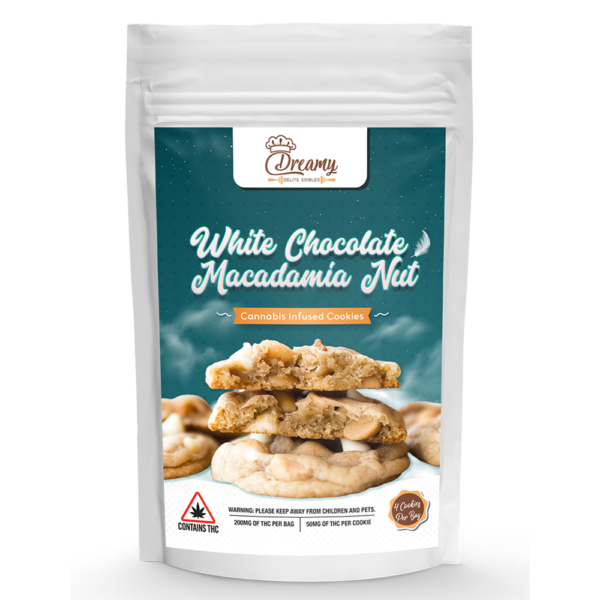 Dreamy Delite White Chocolate Macadamia Nut Canna Cookies 200mg THC