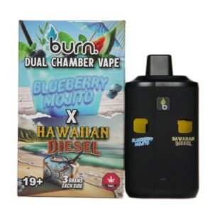 Burn 6 Gram Dual Chamber Disposable Vape –  Blueberry Mojito + Hawaiian Diesel (3+3 Gram) buy weed online buy bulkcheapweed