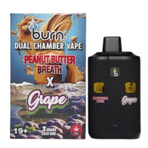 Burn 6 Gram Dual Chamber Disposable Vape – Peanut Butter Breath + Grape  (3+3 Gram) buy weed online buy bulkcheapweed