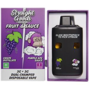 Straight Goods Dual Chamber Vape – Grape Distillate + Purple Ape Sauce (3 Grams + 3 Grams) buy weed online buy bulkcheapweed