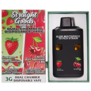 Straight Goods Dual Chamber Vape – Strawberry Diesel Distillate + Cherry Full Spectrum CBD (3 Grams + 3 Grams) buy weed online buy bulkcheapweed