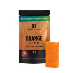 Twisted Extracts Orange 1:1 Jelly Bomb (40mg THC + 40mg CBD) buy weed online buy bulkcheapweed