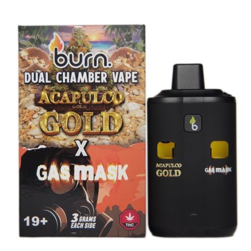Burn 6 Gram Dual Chamber Disposable Vape – Acapulco Gold + Gas Mask (3+3 Gram) Burn 6 Gram Dual Chamber Disposable Vape – Acapulco Gold + Gas Mask (3+3 Gram) buy weed online buy bulkcheapweed