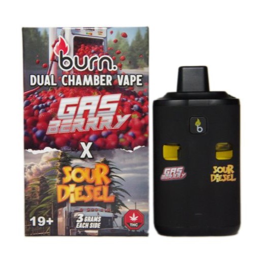Burn 6 Gram Dual Chamber Disposable Vape – Gas Berry + Sour Diesel (3+3 Gram) Burn 6 Gram Dual Chamber Disposable Vape – Gas Berry + Sour Diesel (3+3 Gram) buy weed online buy bulkcheapweed